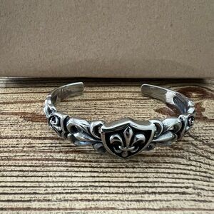 Silver Fleur-de-Lis Cuff Bracelet